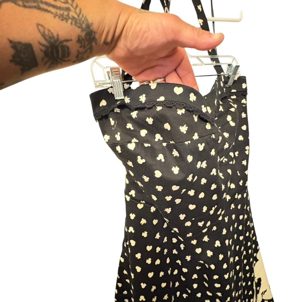 Disney Black & Cream Halter Fit & Flare Dress with Tulle Detail Hem sz 24 - Picture 8 of 8